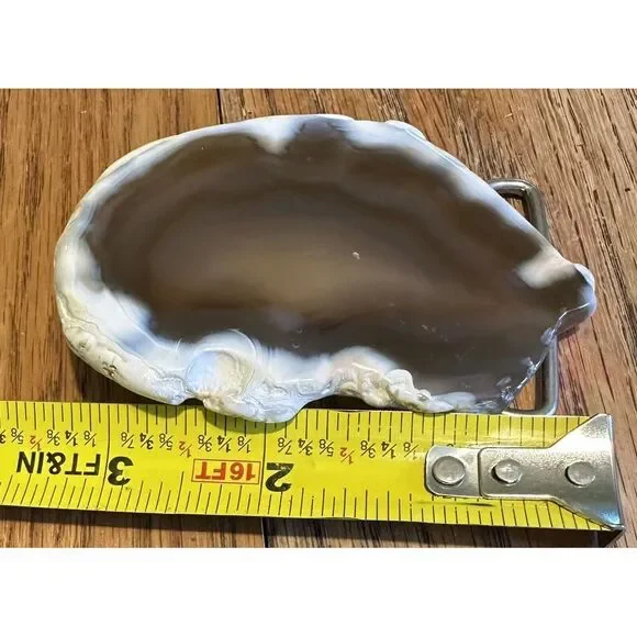 Geode Agate Slab Belt Buckle Large Fancy Western Vintage - Picture 5 of 6